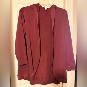 Women’s Livi Active Lane Bryant Sz 14/16 Burgundy Super Soft Tunic Cardigan